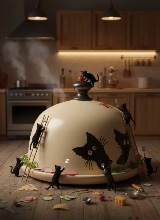 Sviesta trauks ar melniem kaķiem