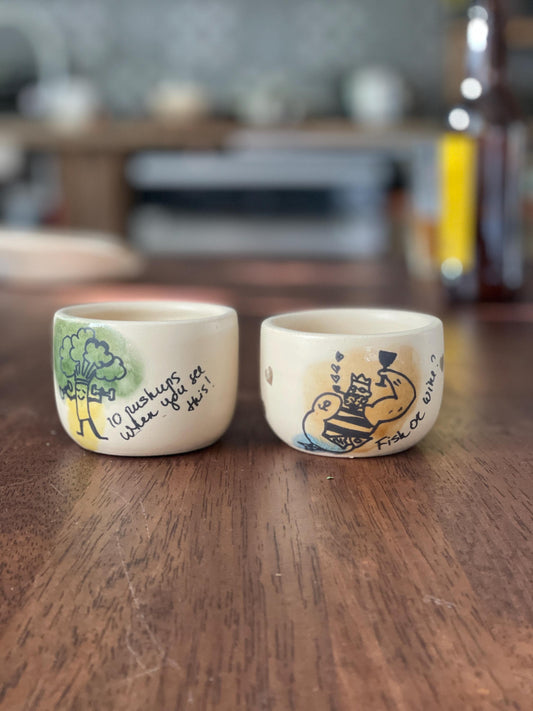 2 trauciņu komplekts. Mazas glāzītes.