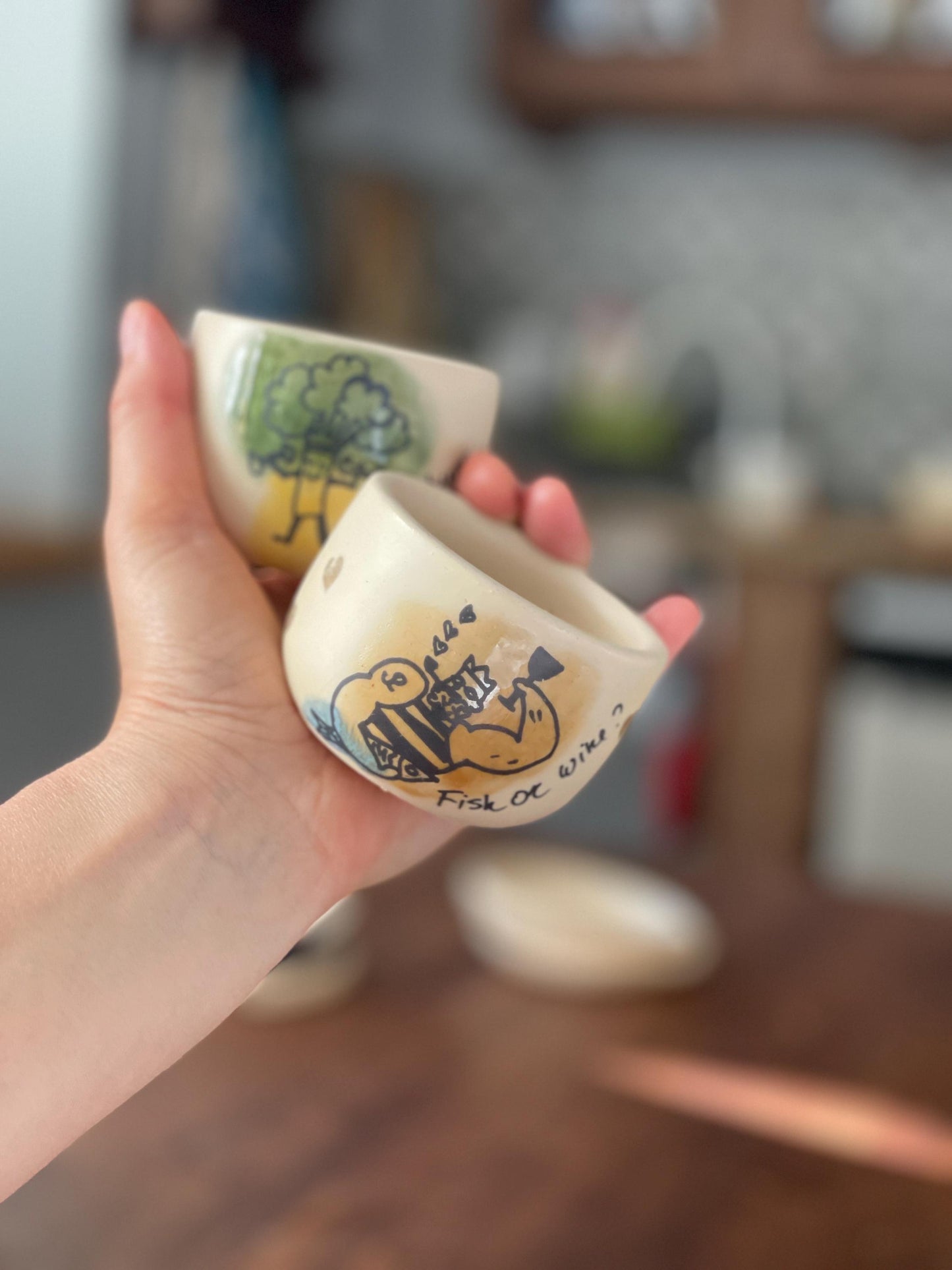 2 trauciņu komplekts. Mazas glāzītes.