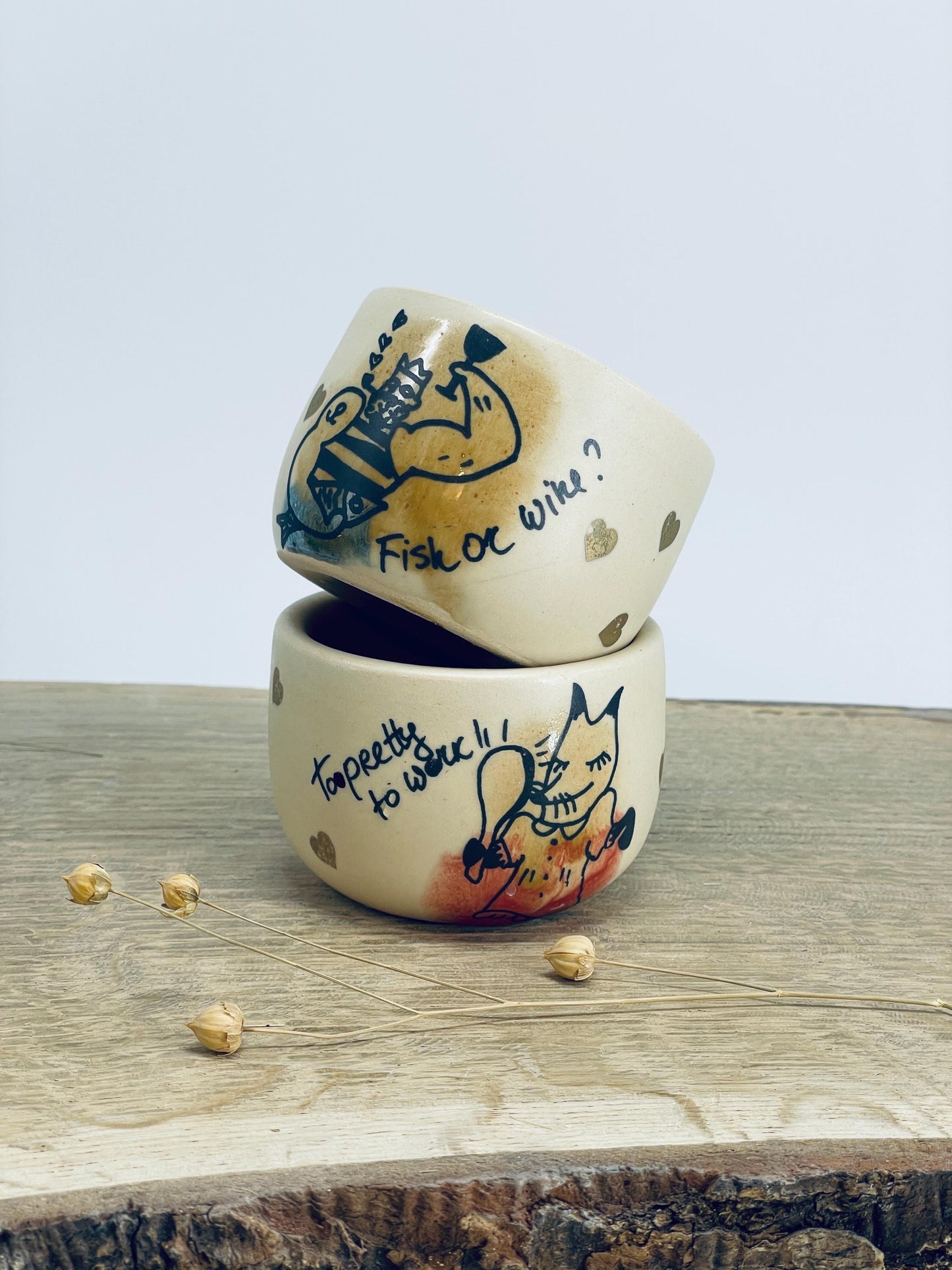 2 trauciņu komplekts. Mazas glāzītes.