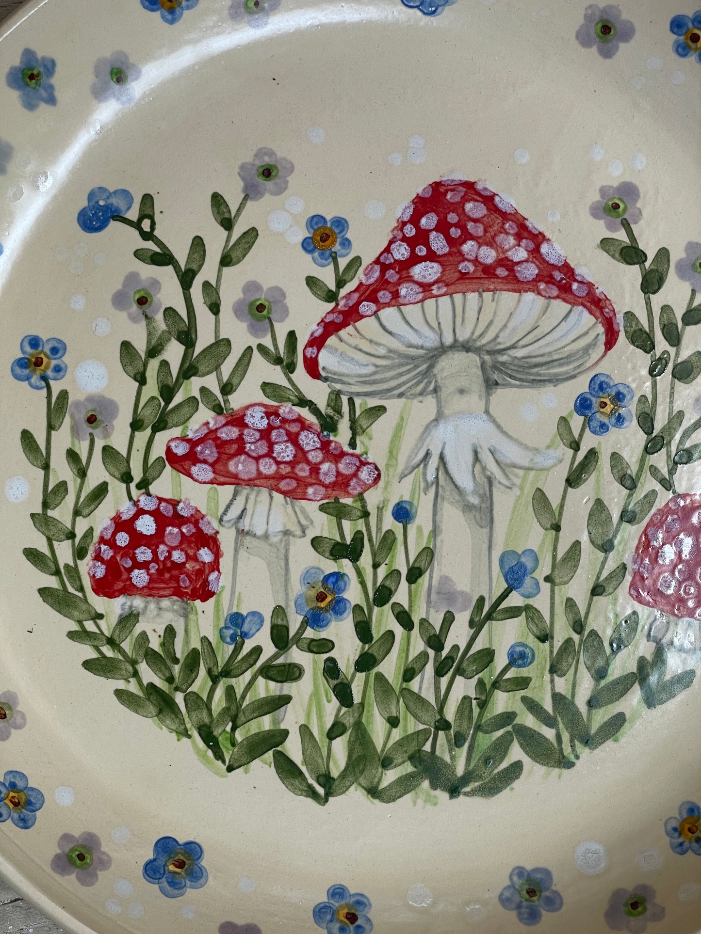 Hand-Painted Mushroom plate- Whimsical Forest plate - Unique gift plate