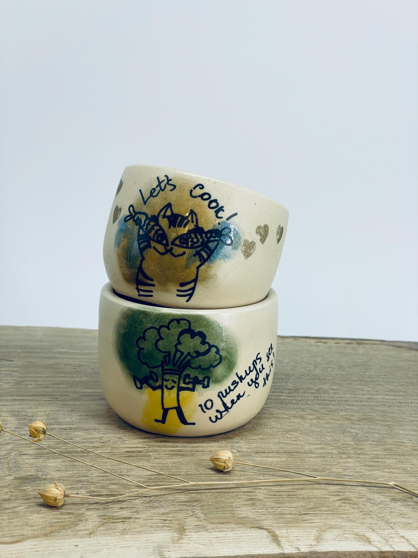 2 trauciņu komplekts. Mazas glāzītes.