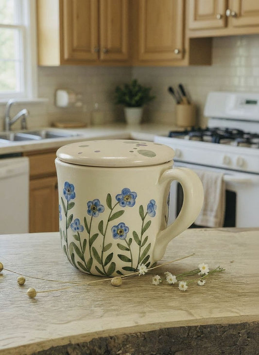 Krūzīte ar zilām neaizmirstulītēm