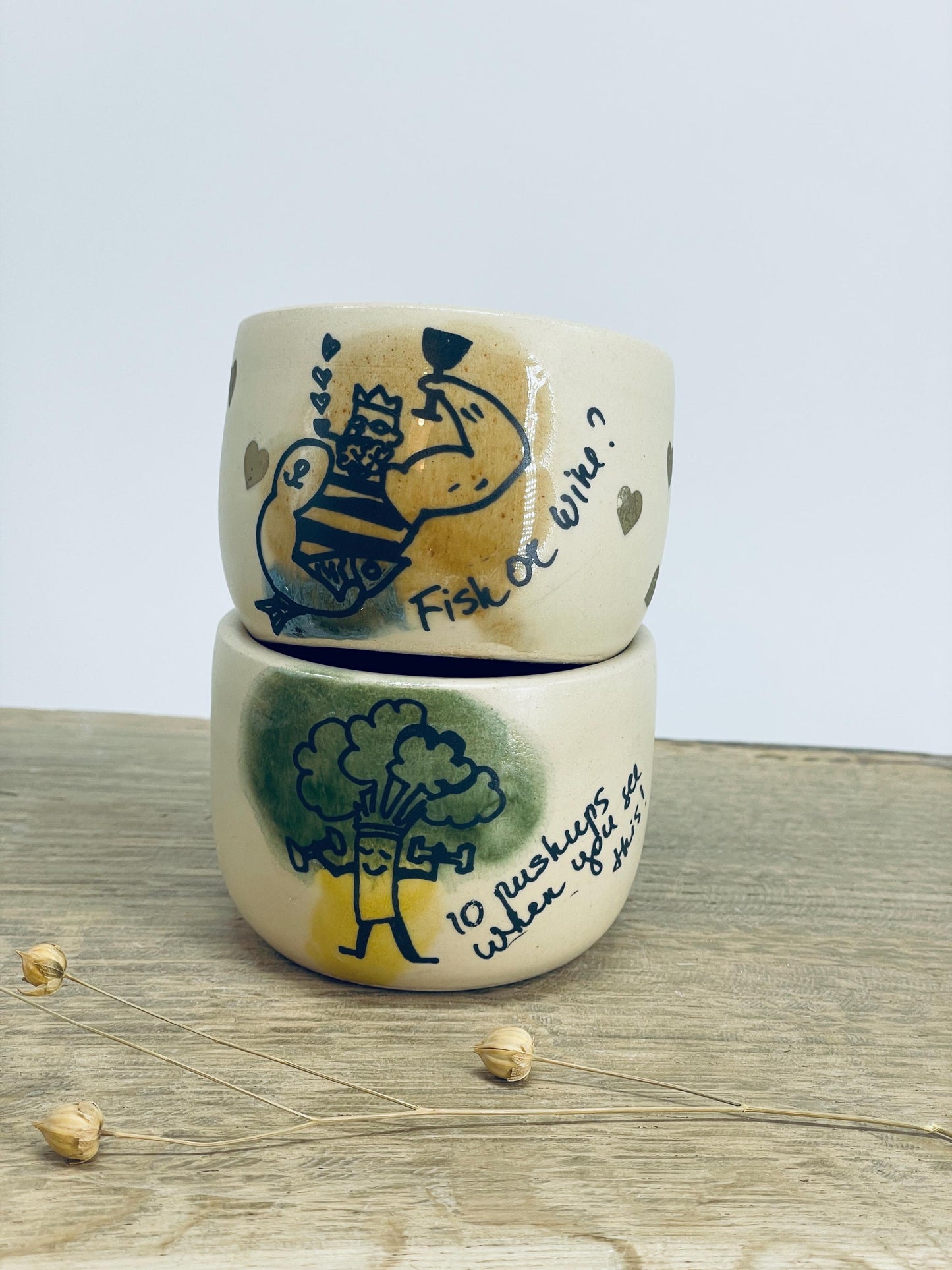 2 trauciņu komplekts. Mazas glāzītes.