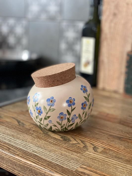 Sāls pagrabs, Sāls cūka Sāls glabātājs, keramikas sāls pods, neaizmirstulītes