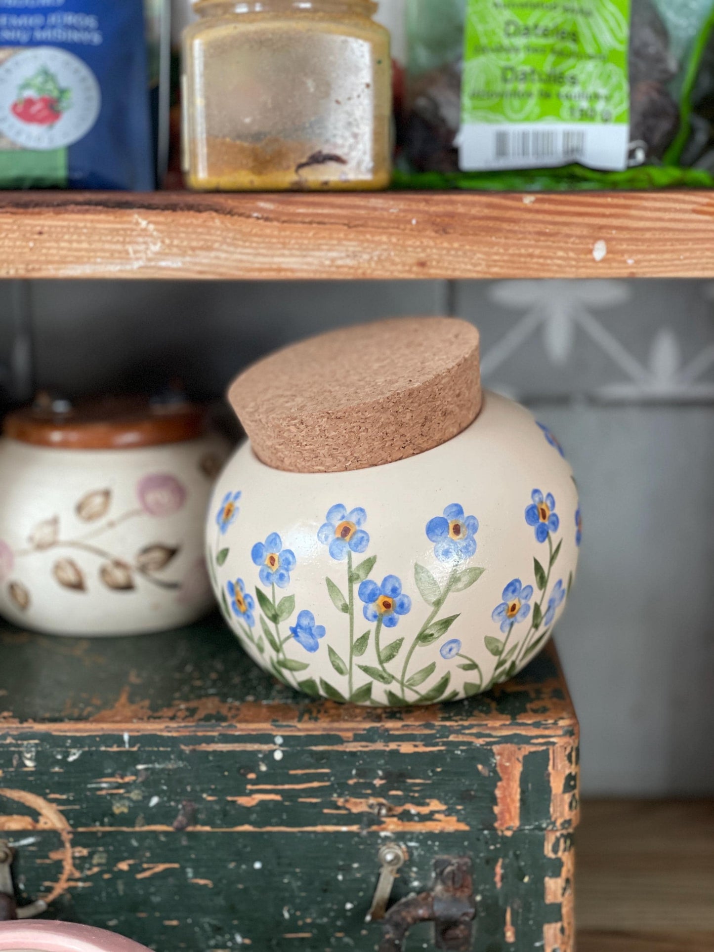 Sāls pagrabs, Sāls cūka Sāls glabātājs, keramikas sāls pods, neaizmirstulītes