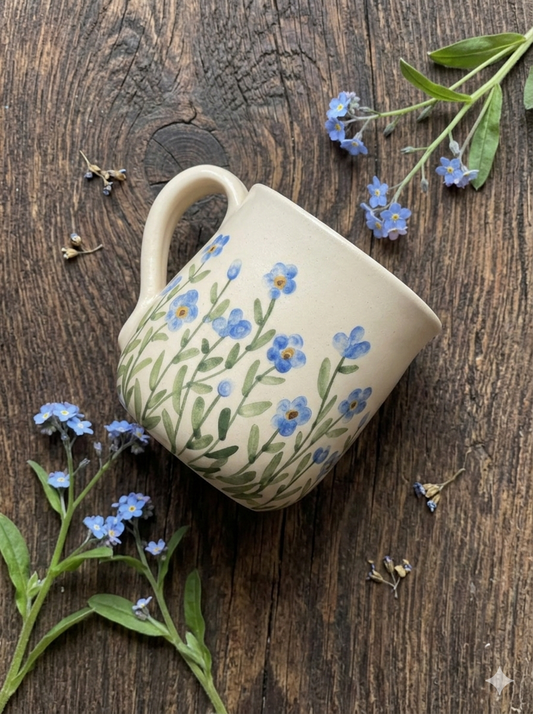 Krūzīte ar zilām neaizmirstulītēm