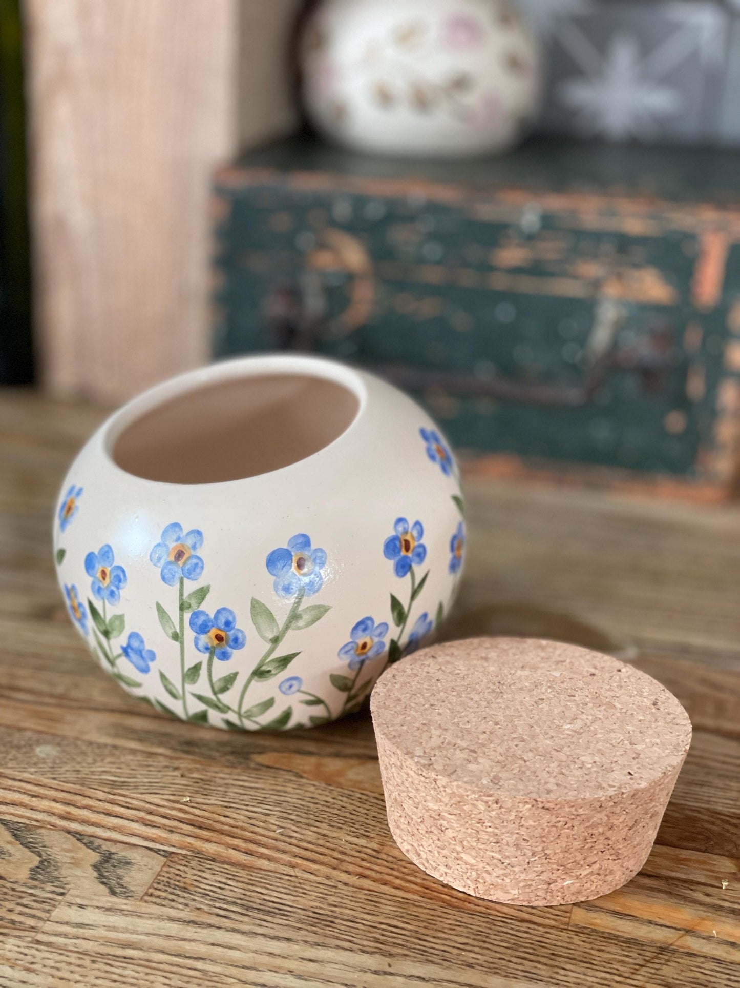 Sāls pagrabs, Sāls cūka Sāls glabātājs, keramikas sāls pods, neaizmirstulītes