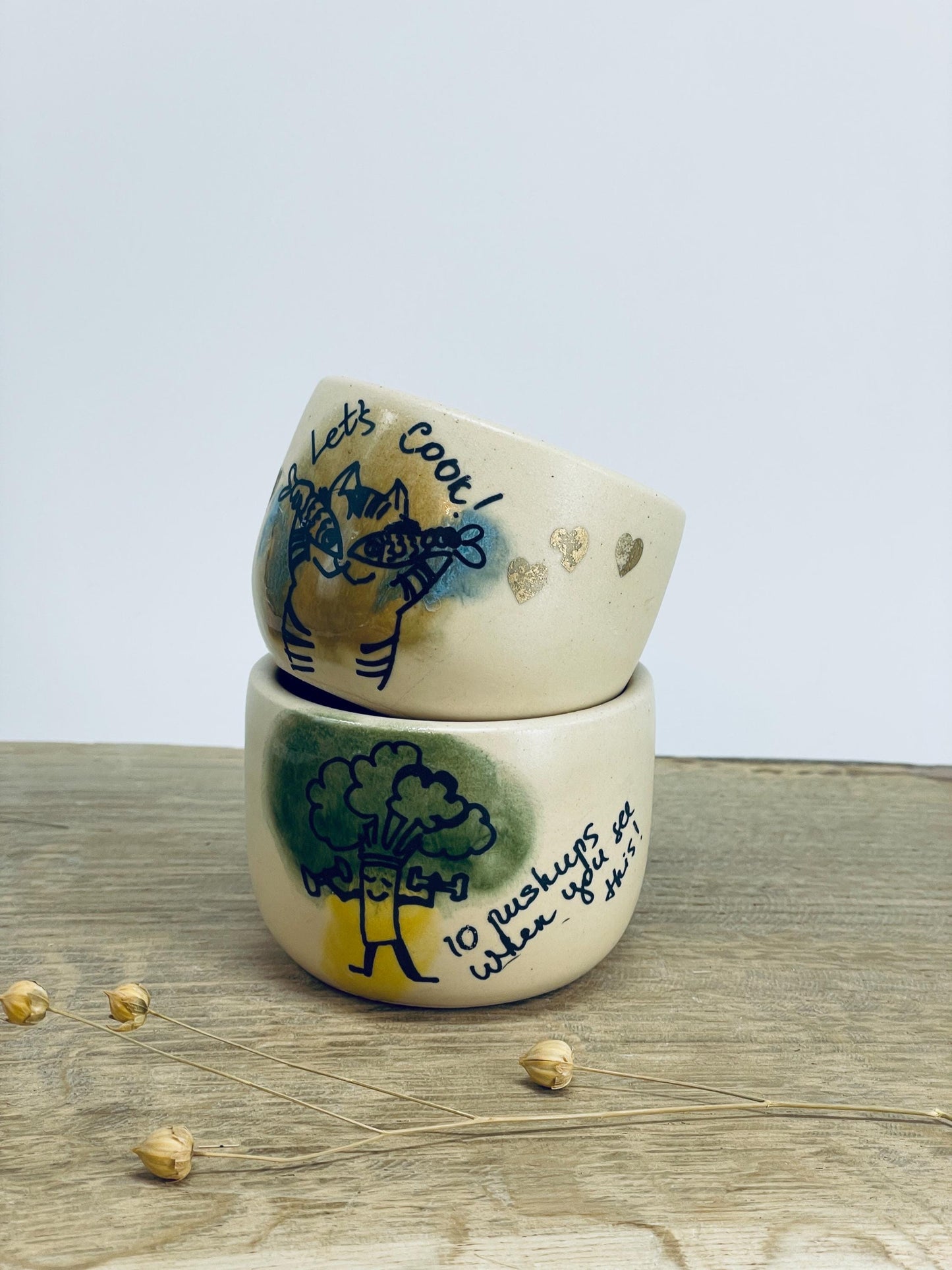 2 trauciņu komplekts. Mazas glāzītes.