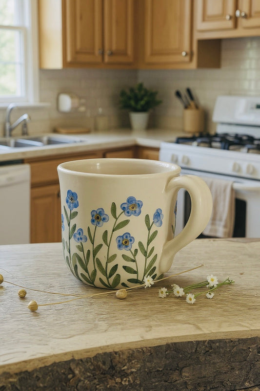 Krūzīte ar zilām neaizmirstulītēm