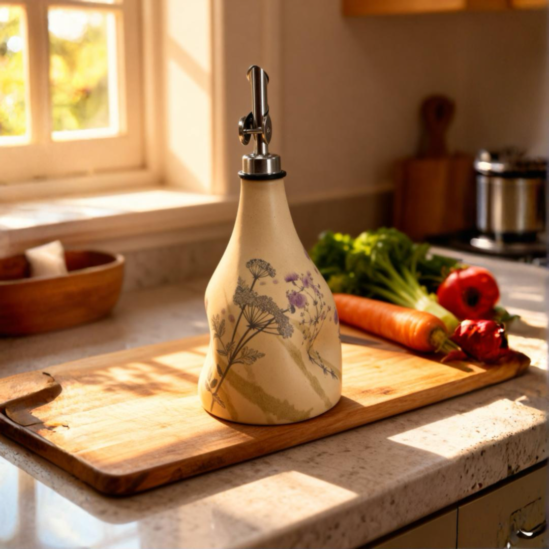 Pottery ceramic oil dispenser
